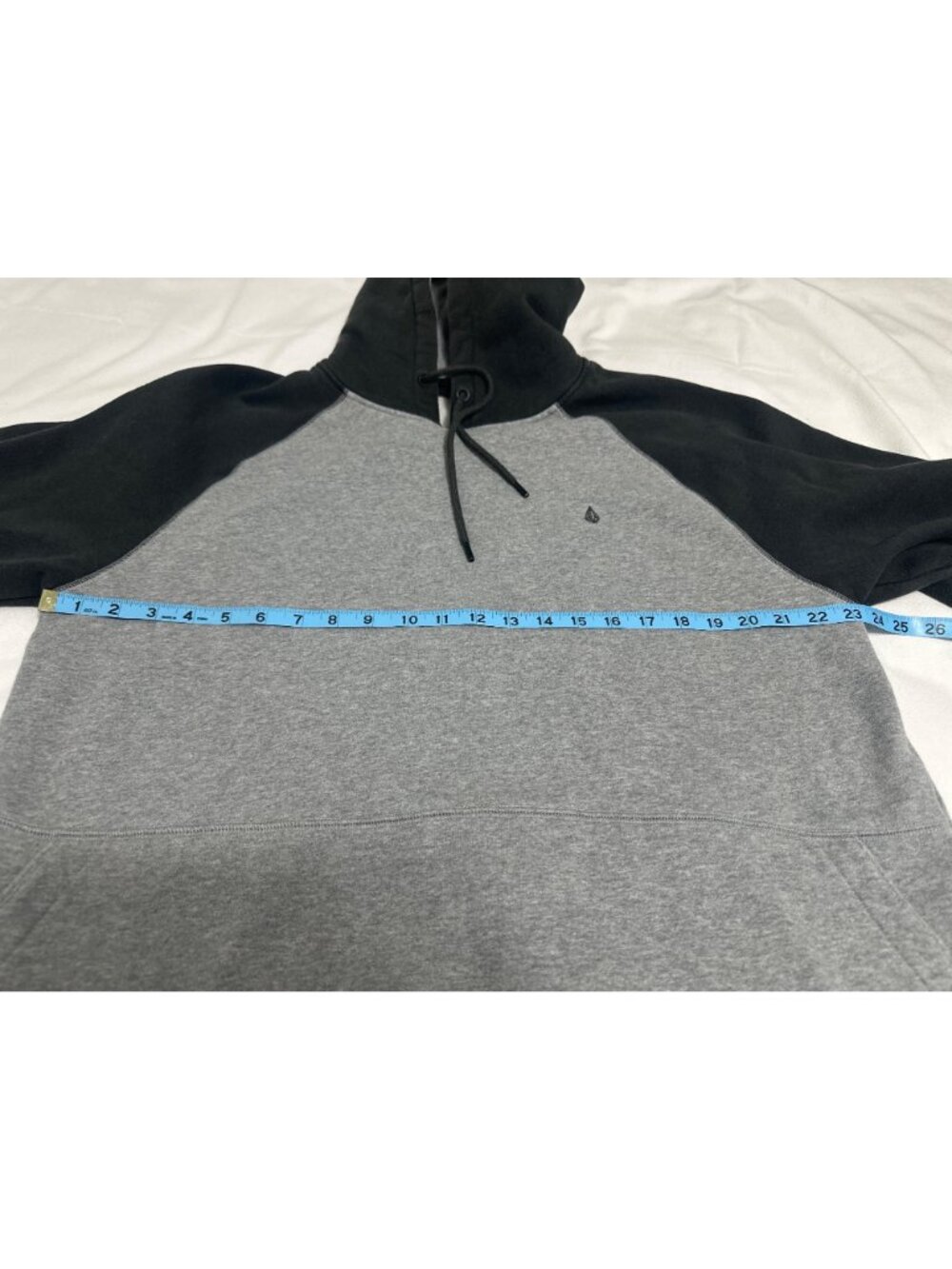 Volcom Mens Gray & Black Pullover Hoodie Sweatshirt Size M - Picture 7 of 9